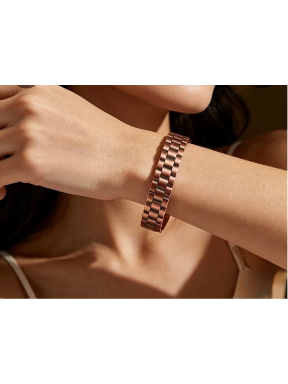 Fashion Magnetic Copper Bracelet One Size Bronze Silver
